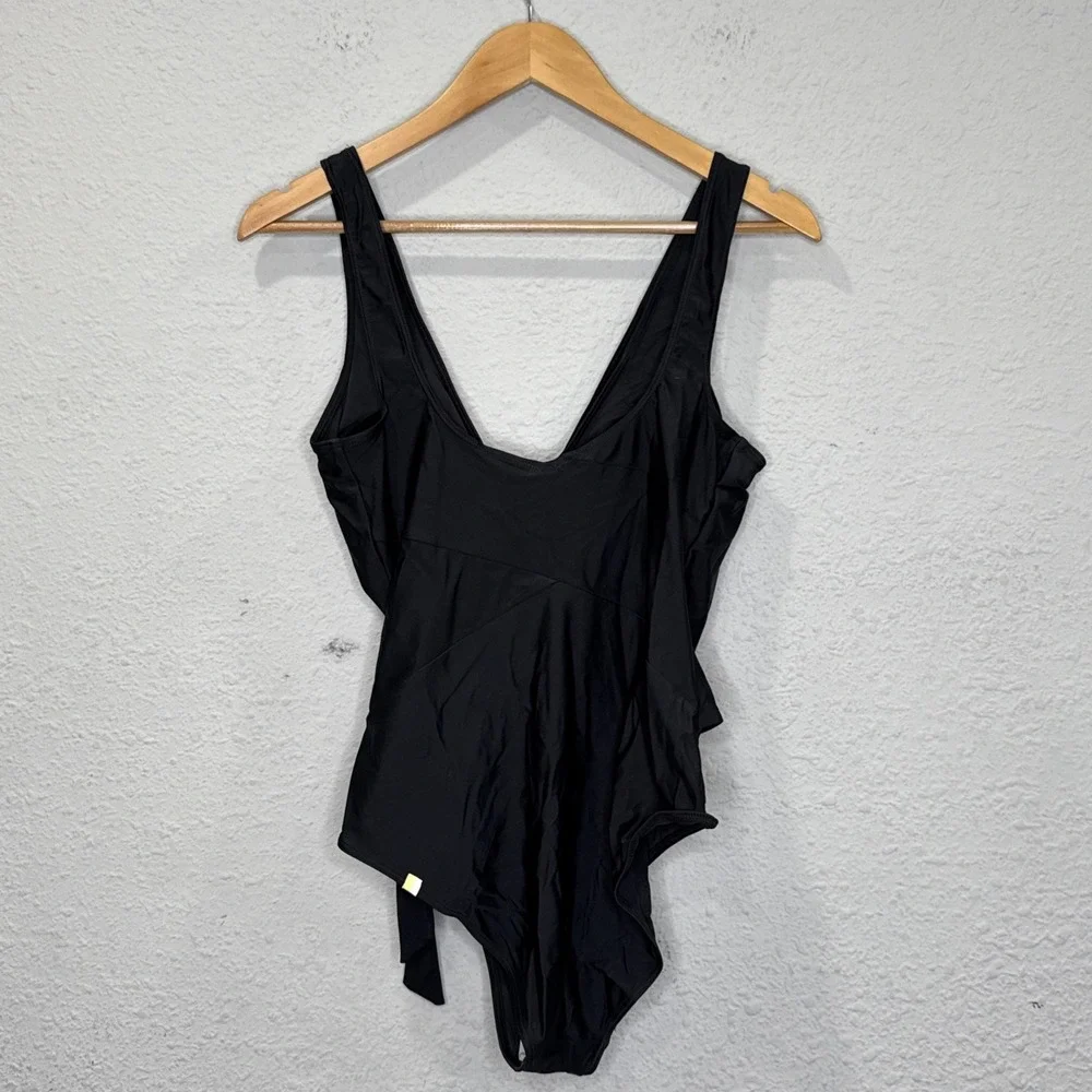 Summersalt Women's‎ Black The Perfect Wrap One-Piece Swimsuit Size 12